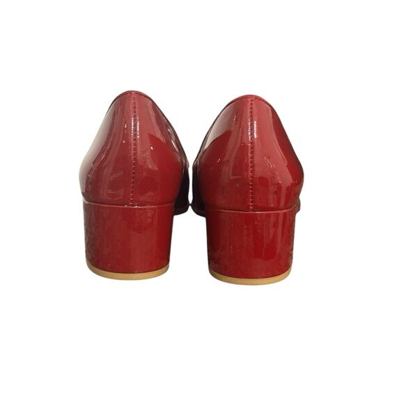 New! Frances Valentine Patent Leather Twiggy Red Block Heel Loafers - Size 11 - Picture 8 of 14